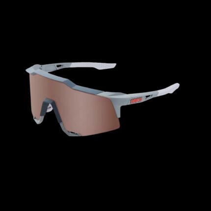 Lentes Ciclismo 100% Speedcraft Soft Tact Stone Grey - Hiper Crimson Silver Mirror Lens